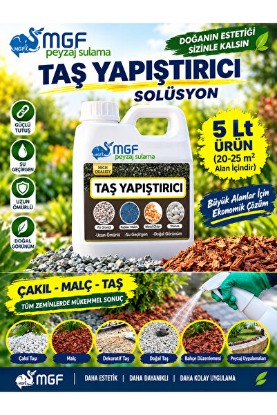 MGF 5 Lt Taş Yapıştırıcı Çakıl Kabuk Malç Bağlayıcı Sabitleyici Taş Reçinesi 20-25 m²