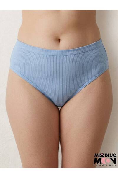 missblue moon Women's Corded Fabric Rib Knit Cotton Briefs 5-Pack 5450