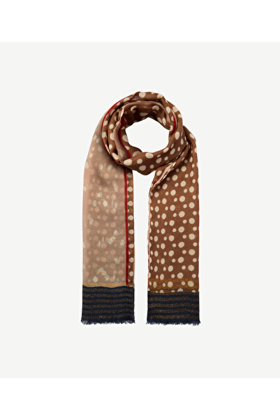 Yargıcı Polka Dot and Floral Patterned Wool Shawl