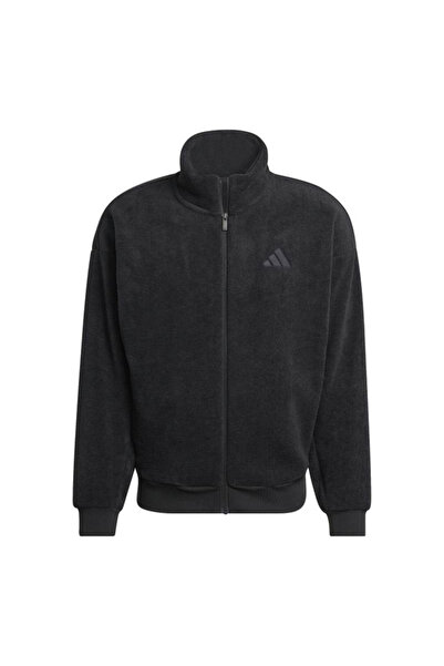 adidas Future icons Small Logo Low Pile Fleece Erkek Siyah Eşofman Üstü