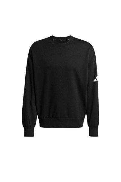 adidas M Swt Fl Erkek Sweat Jf3542 BLACK/WHITE