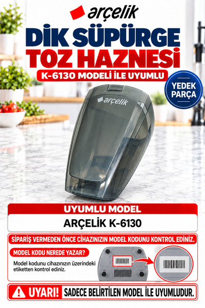 Arçelik K 6124,k 6130 Şarjlı Süpürge Toz Haznesi