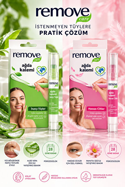 remove Ağda Kalemi İnatçı Tüyler 4 ml + Ağda Kalemi Hassas Ciltler 4 ml