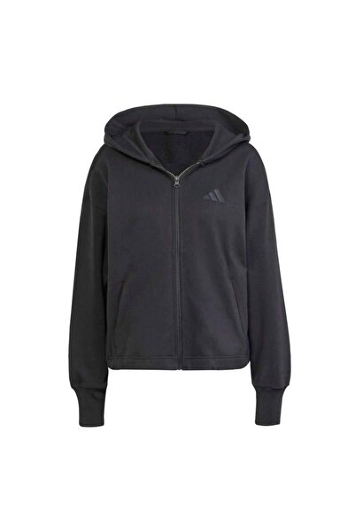 adidas سترة نسائية يومية All Szn French Terry فضفاضة بسحاب كامل Jj1251