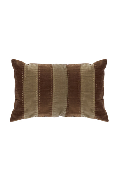 Yargıcı Line Patterned Velvet Rectangular Pillow (40X60 cm)