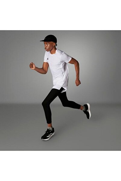 adidas تي شيرت Adizero Essentials للرجال باللون الأبيض للجري
