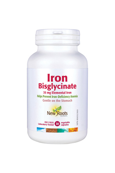 New Roots Canada Iron Bisglycinate, 30 caps, New Roots Herbal