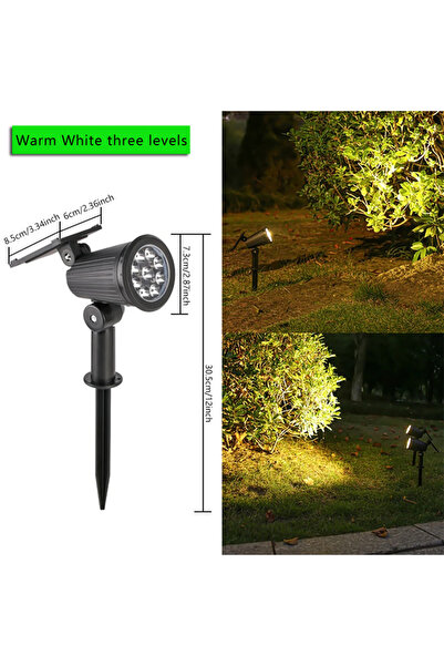 Choice 1PC-9LED Warm White 9 Led Solar Powered Lamp Adjustable Spotlight In G...