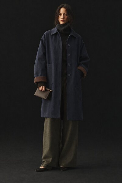 Touché Privé KADİFE DETAYLI OVERSIZE TRENÇKOT