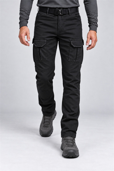 Polviton Μαύρο ανδρικό παντελόνι Cargo Tactical Outdoor Combat Pocket