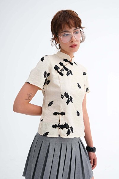 Addax Fancy Buttoned Blouse P3127