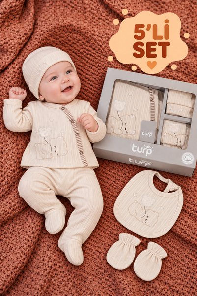 TURP BABY Baby Turp Cotton Camisole with Teddy Bear Embroidery, Boxed Set of ...