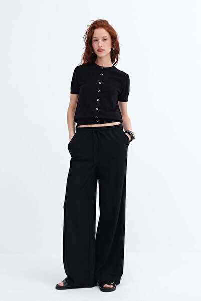 Addax Beli Lastikli Wide Leg Pantolon PN8418