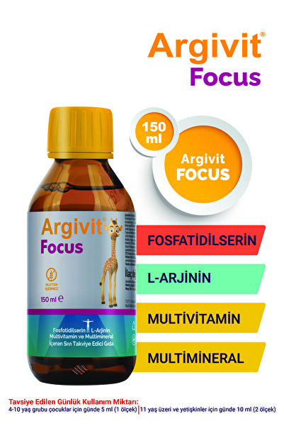 Argivit Focus Fosfatidilserin, L-arjinin, Multivitamin Ve Multimineral İçeren Şurup 150 mL