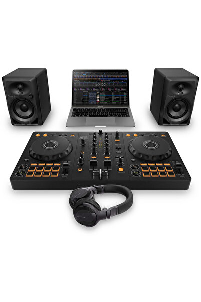 DDJ-FLX4 - DM-40D DJ Monitör Hoparlör - HDJ-CUE1 DJ Kulaklığı - DJ Başlangıç Seti