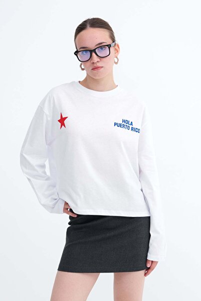 Addax Baskılı Uzun Kollu T-shirt B9073
