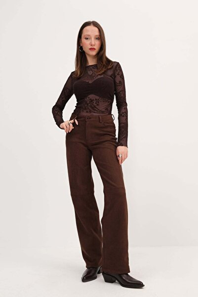 Addax Süet Wide Leg Pantolon PN17615