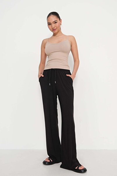 Addax Beli Lastikli Wide Leg Pantolon PN17095