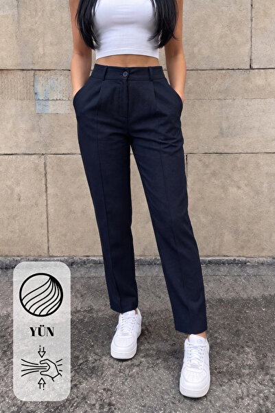 BİKELİFE Yüksek Bel Havuç Model Beli Lastikli Dar Paça Pantolon
