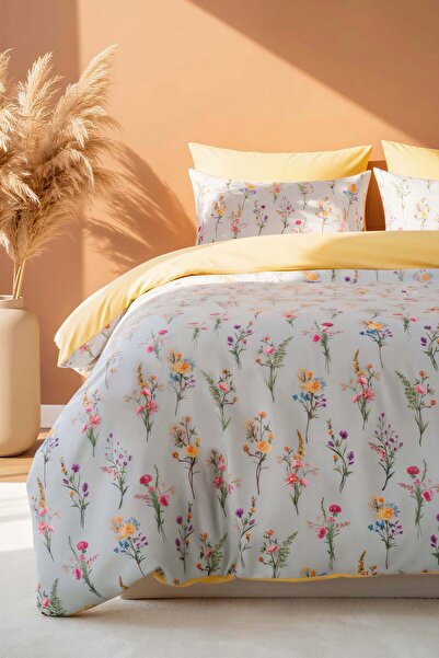Rivaİstanbul Begonvil Breathable Cotton Double Duvet Cover Set