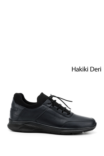 GÖNDERİ(R) Erkek Lacivert Bağcıklı Hakiki Deri Comfort Sneaker