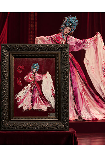 tokyo sanat Akai Hana — Kırmızı Çiçek Yağlı Boya Tablo