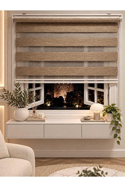 İREMKARAHOME Bambu Raks Taba Rengi Zebra Perde
