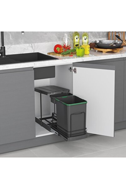 STARAX S-2391-a Teleskopik Raylı Plastik Gövde Çöp Kovası 16 1 Lt.