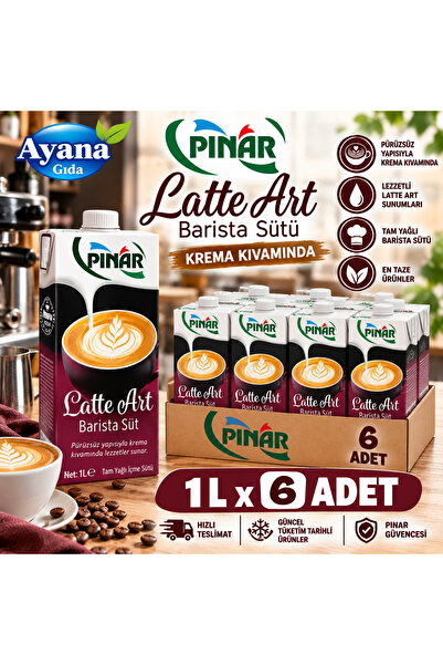 Pınar 1lt Barista Art Süt 6lı