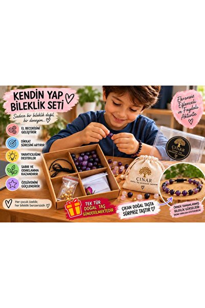 Genel Markalar Sürpriz Kendin Yap Doğal Taş Bileklik Seti Erkek– Kendi Bilekl...