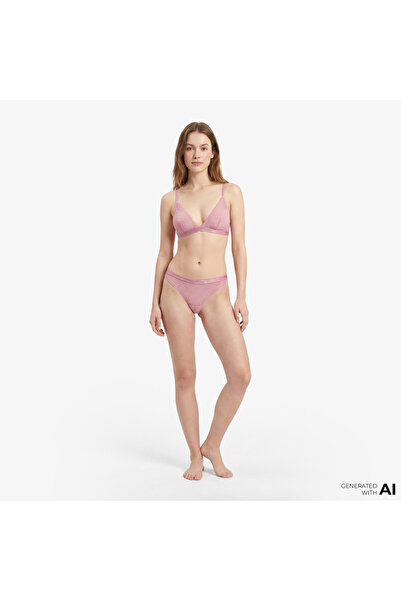 Calvin Klein Kadın Logo Detaylı Pembe Tanga