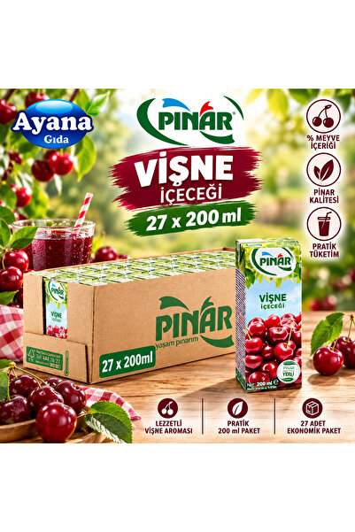 Pınar Meyveli İçecek Vişne 200 ml x 27 Adet