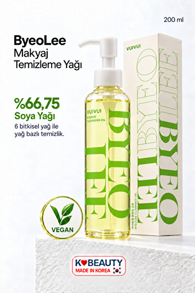 Cleasing Oil Vegan 6-Bitkisel Yağlı Yüz Ve Makyaj Kore Temizleme Yağı Tüm Cilt Tipleri 200 ml