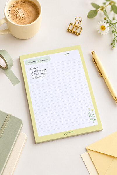 Papatya Temalı A5 Çizgili-Notepad-Not Defteri-Bloknot