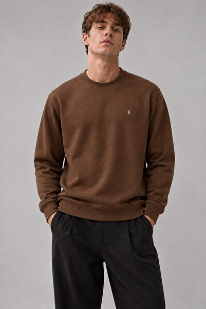 COMBİNE MİCHAİL Coffee Color Crew Neck Sweatshirt