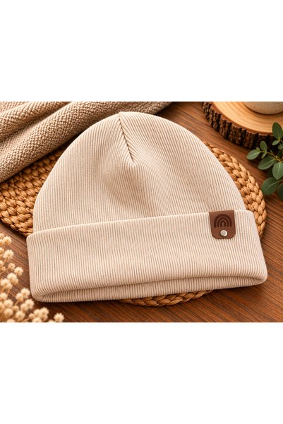 Alışveriş Kasabası Beige Beret with Folded Label Unisex