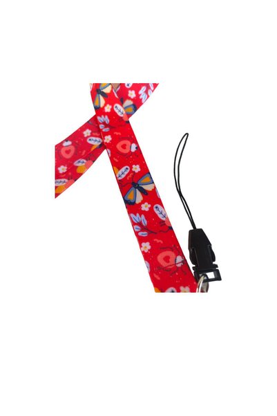 DODO BONE Red Animals Card Strap Lanyard, Collar Strap Lanyard, Phone Strap and Red Plastic Horizontal Card Holder