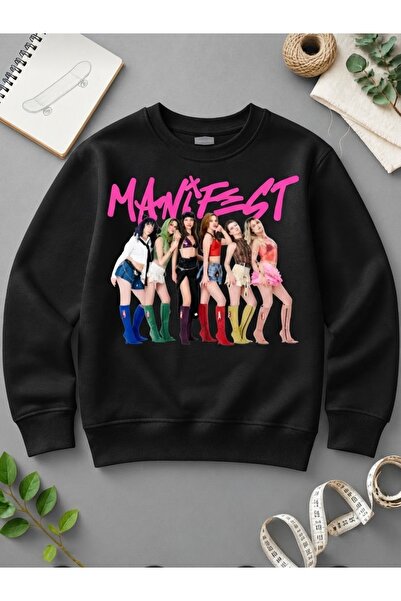 NOFLEN Manifest Tasarım Baskılı Uzun kollu Kışlık Sweat