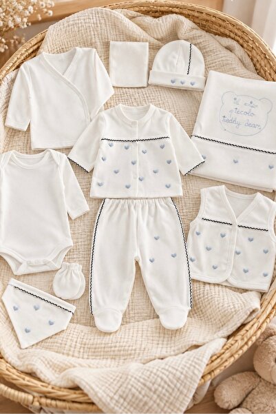 Cherub Baby Teddy Bear 100% Cotton Newborn Baby Boy 10 Piece Hospital Dischar...