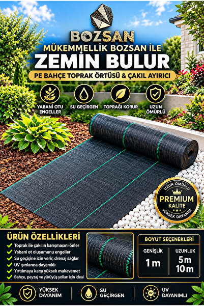 Bozsan 1mt X 5 Mt. Kumaş Sera Taban Yabani Ot Örtüsü Jüt Peyzaj Uygulama Yer ...