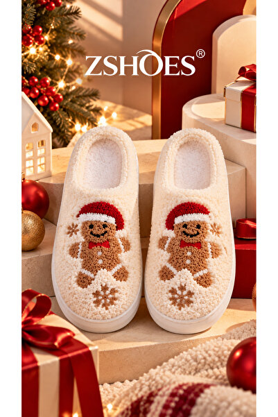 ZSHOES Шарени плюшени леки зимни домашни пантофи с противоплъзгаща подметка (...