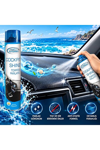 AUTOAND1 SİLİKONLU TORPİDO PARLATICI 750 ML OKYANUS