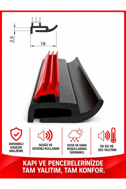 MAKPLASTİK FİTİL PROFİL 59 No. Kepenk Yan Wick Hard Soft 16 Meters