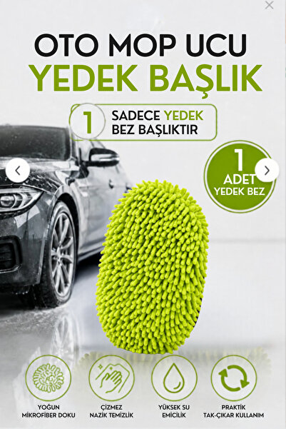 M.Y. TASO Çok Fonksiyonlu Yeşil Oto Mop Ucu Yedek Başlık ( Sadece 1 Adet Yede...
