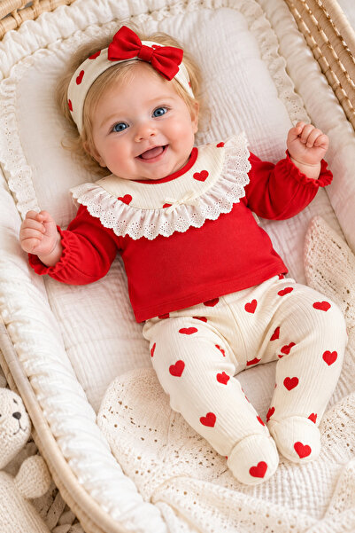 Cherub Baby طقم ملابس للأطفال حديثي الولادة مكون من 5 قطع من الدانتيل على شكل...