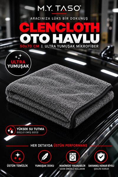 M.Y. TASO Microfiber Oto ve Araç Kurulama Havlusu Rahat Kurulama Cleancloth 7...