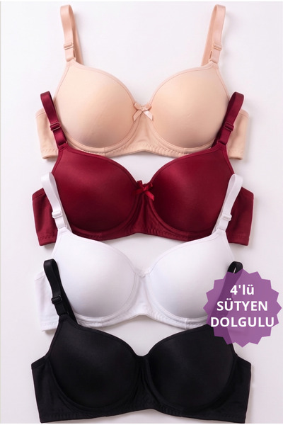 CHOCHO Kadın Balenli Dolgulu 4'lü Sütyen Takımı