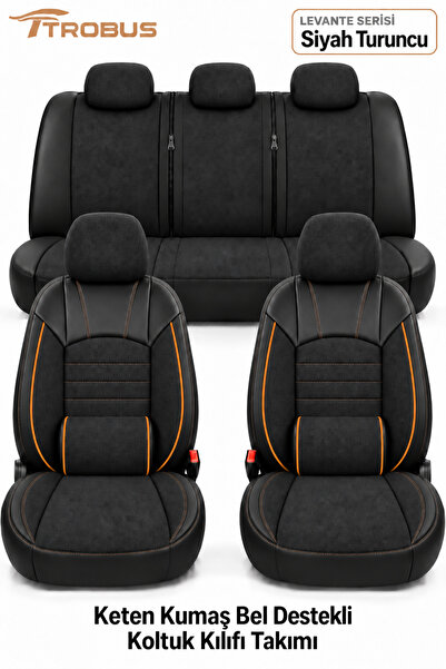 TROBUS Fiat Egea Cross 2020+ Uyumlu Levante Serisi Bel Destekli Keten Füme Tu...