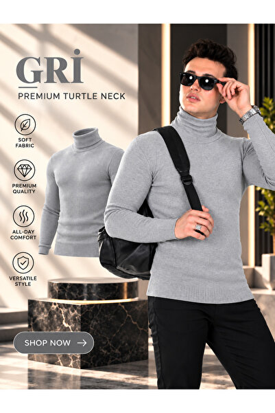 EMKA GİYİM Pulover complet cu gât tricotat