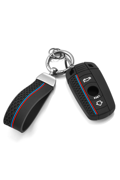 Choice black Silicone Car Key Case Key Chain For BMW E60 E61 E70 E81 E87 E90 ...